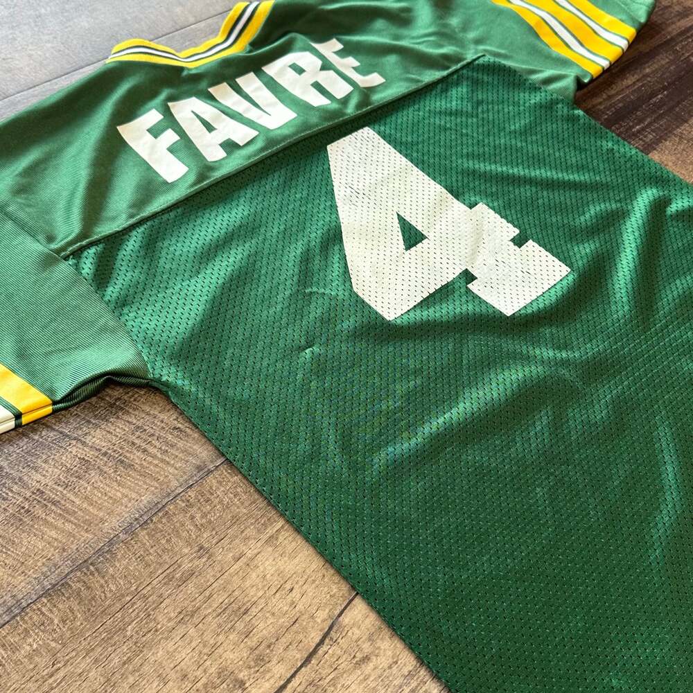 Vintage Green Bay Packers Brett Favre #4 Logo Athletic NFL Youth Jersey Size L